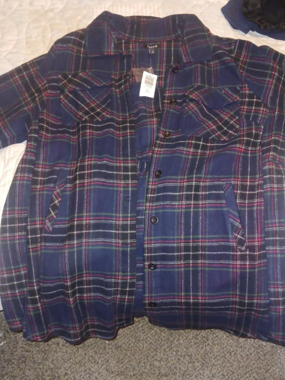 Cotton Brushed Midi Shacket-Torrid 3XL